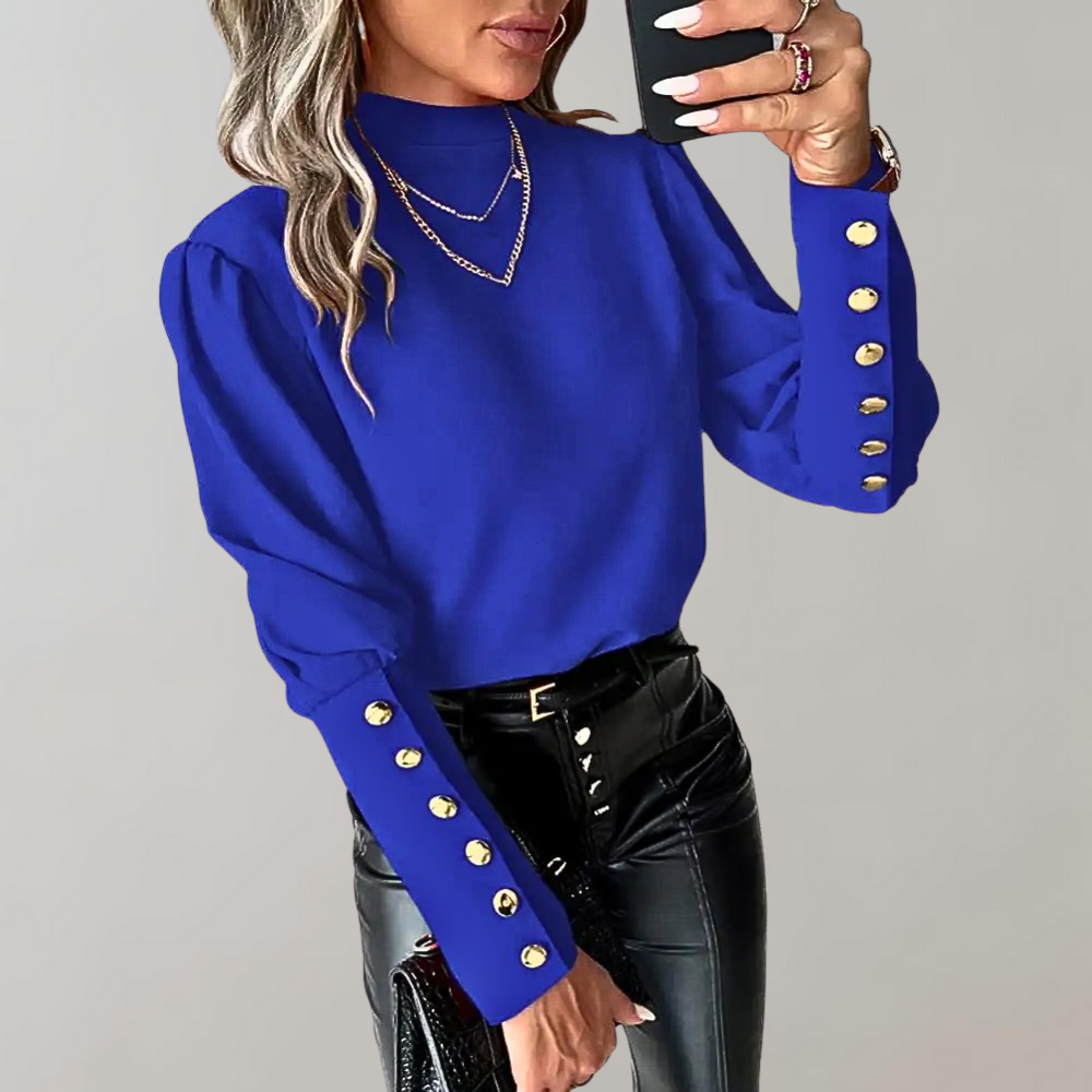 Madison - Blouse à encolure ronde avec manches boutonnées