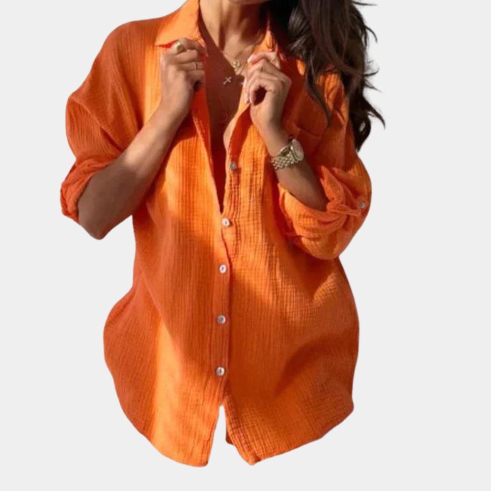 Blouse à boutons décontractée Freja avec col revers