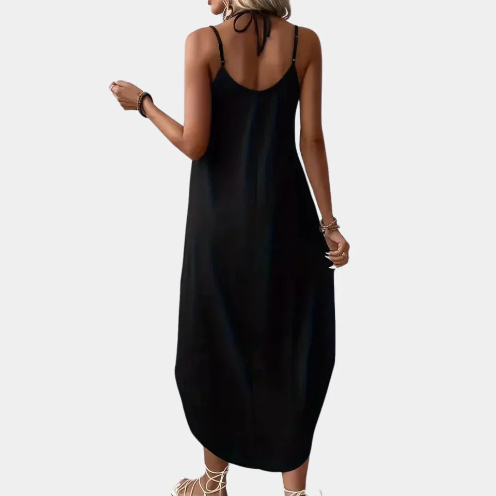 Robe Maxi Justerbare Alma – Robe Élégante et Légère avec Fente Latérale