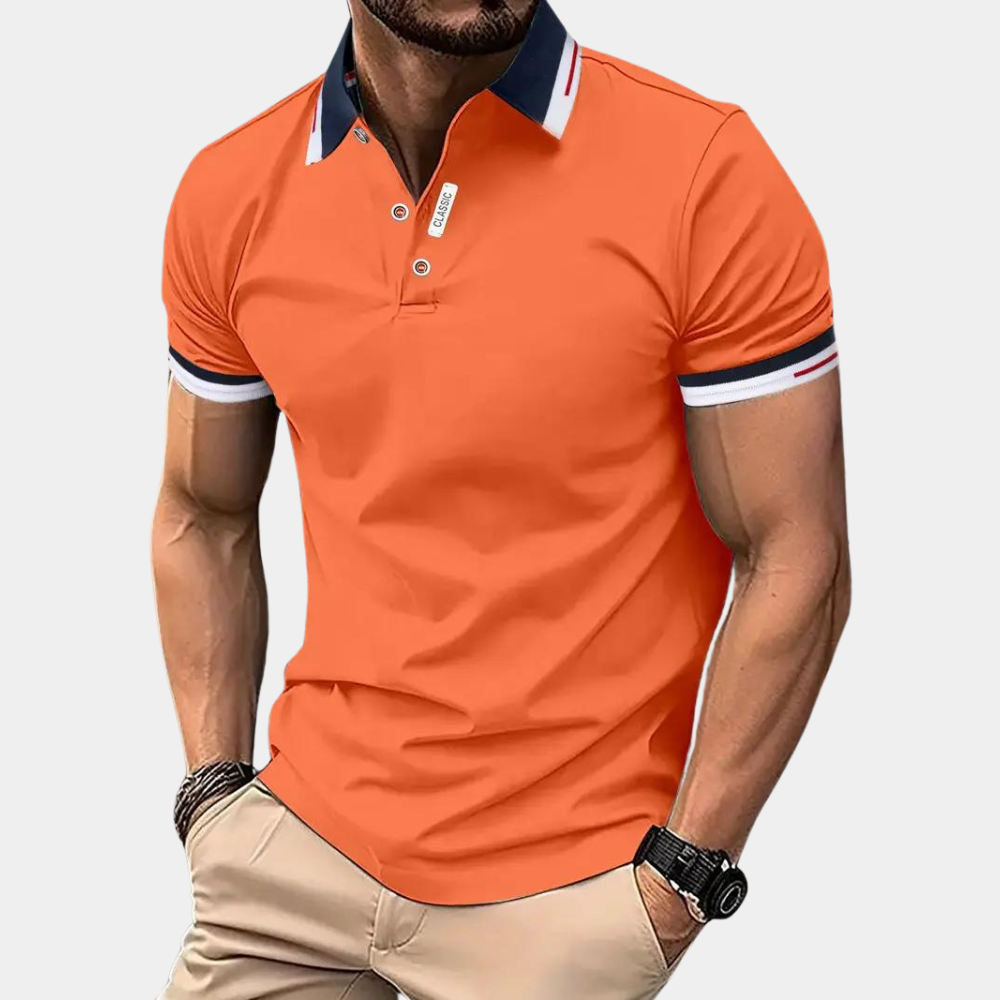 Ethan - Chemise polo à boutons à manches courtes ajustée