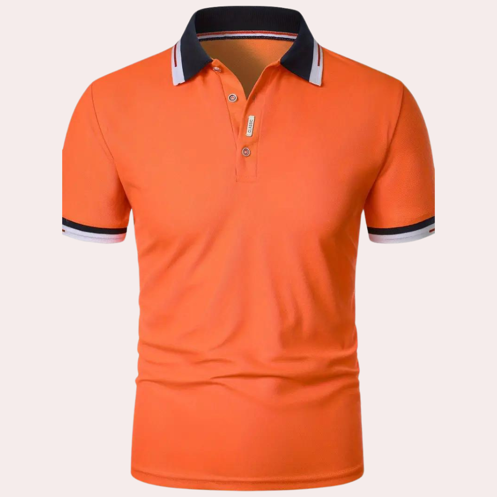 Ethan - Chemise polo à boutons à manches courtes ajustée