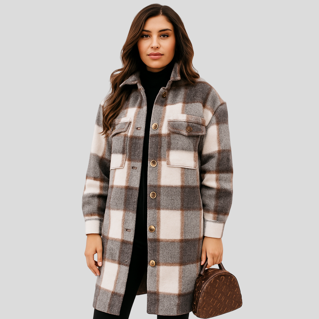 Megan | Veste en laine à carreaux