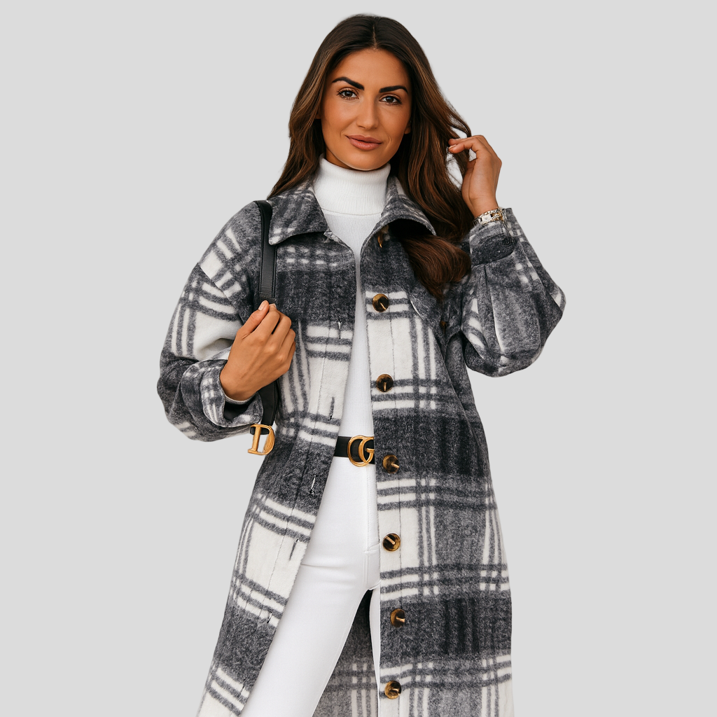 Megan | Veste en laine à carreaux