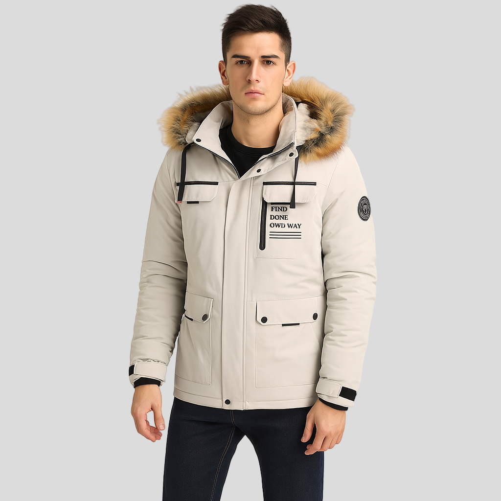 Harrison | Veste matelassée imperméable avec capuche en fausse fourrure