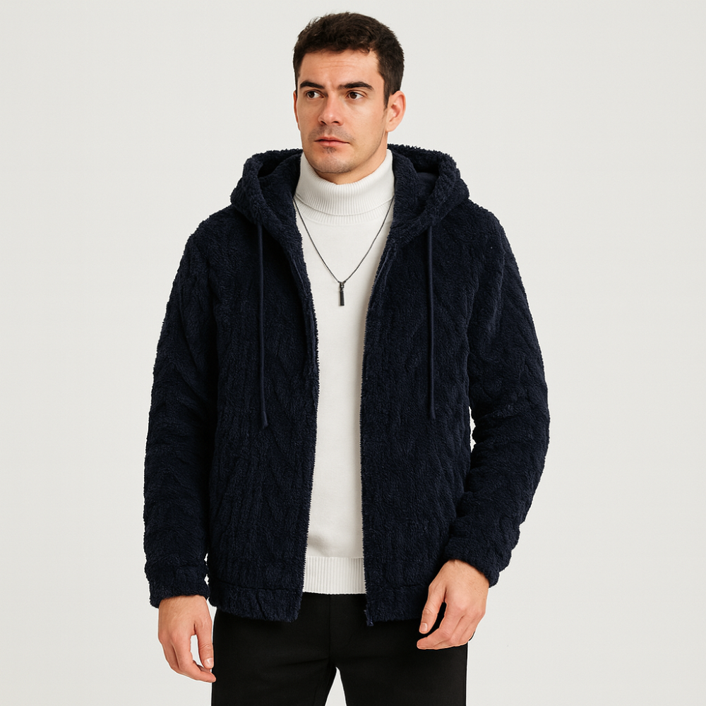 Calum | Veste polaire unie à capuche pour homme