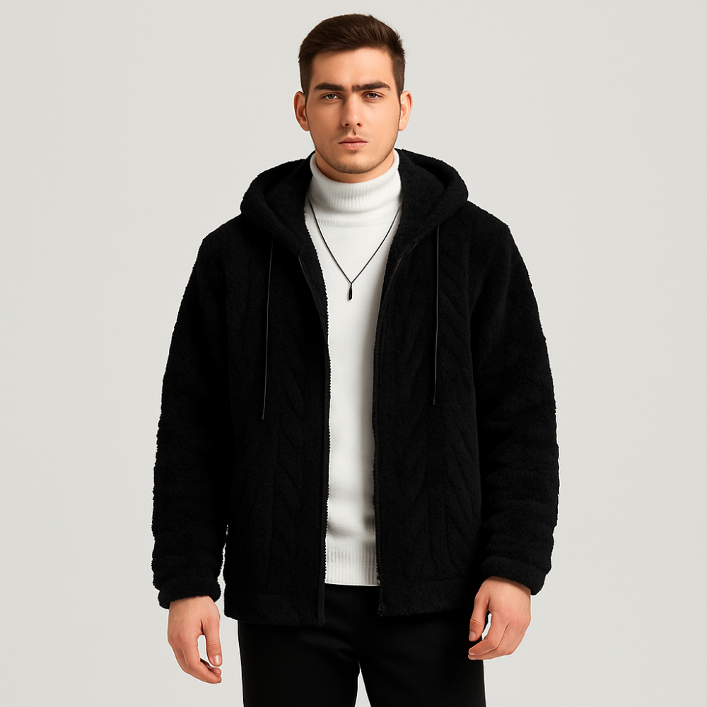 Calum | Veste polaire unie à capuche pour homme