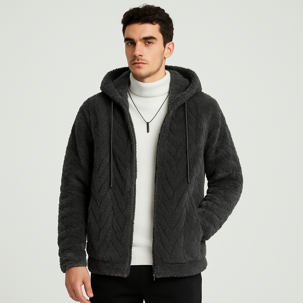 Calum | Veste polaire unie à capuche pour homme