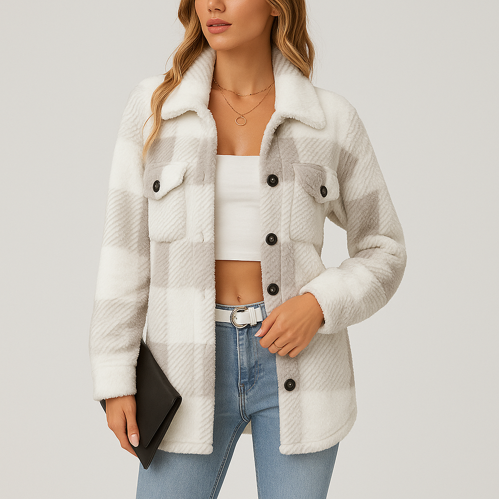 Pauline | Veste d'hiver en polaire pelucheuse pour femme