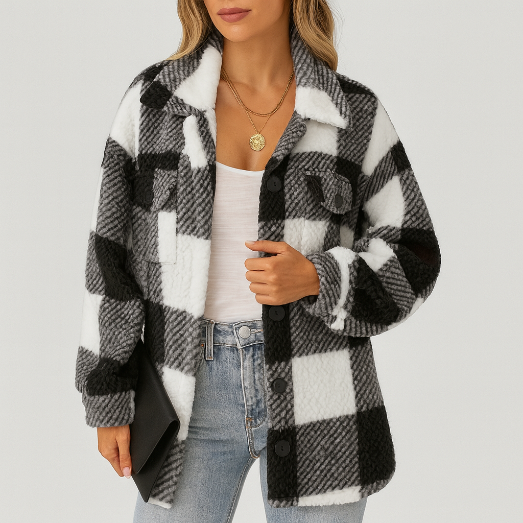 Pauline | Veste d'hiver en polaire pelucheuse pour femme