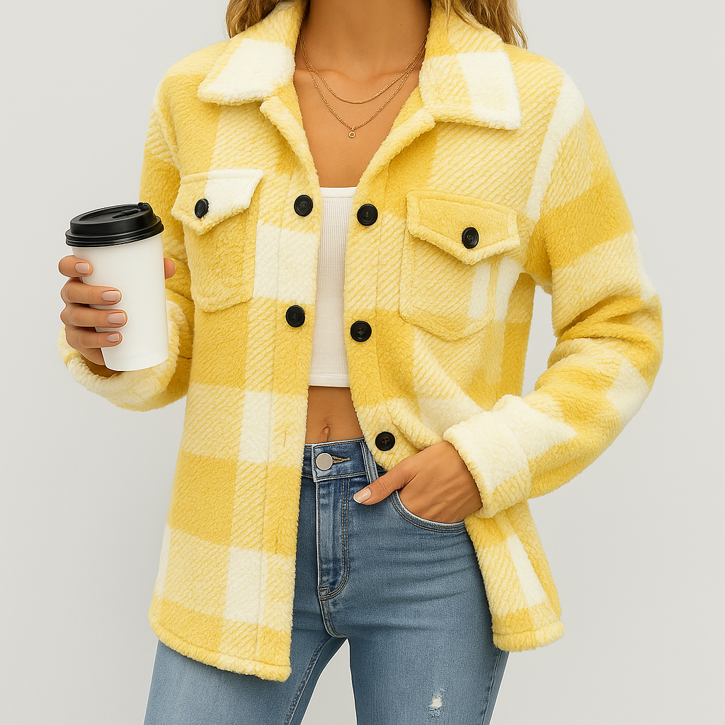 Pauline | Veste d'hiver en polaire pelucheuse pour femme