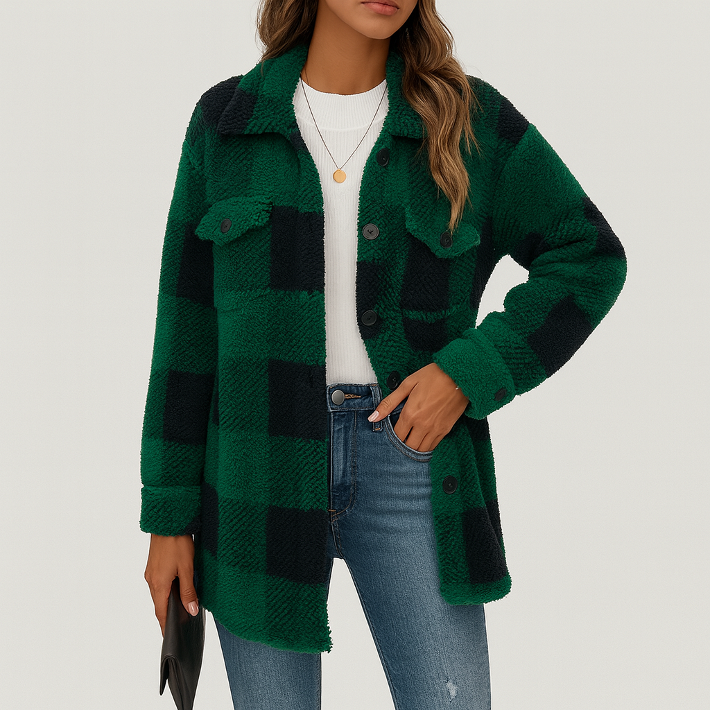 Pauline | Veste d'hiver en polaire pelucheuse pour femme