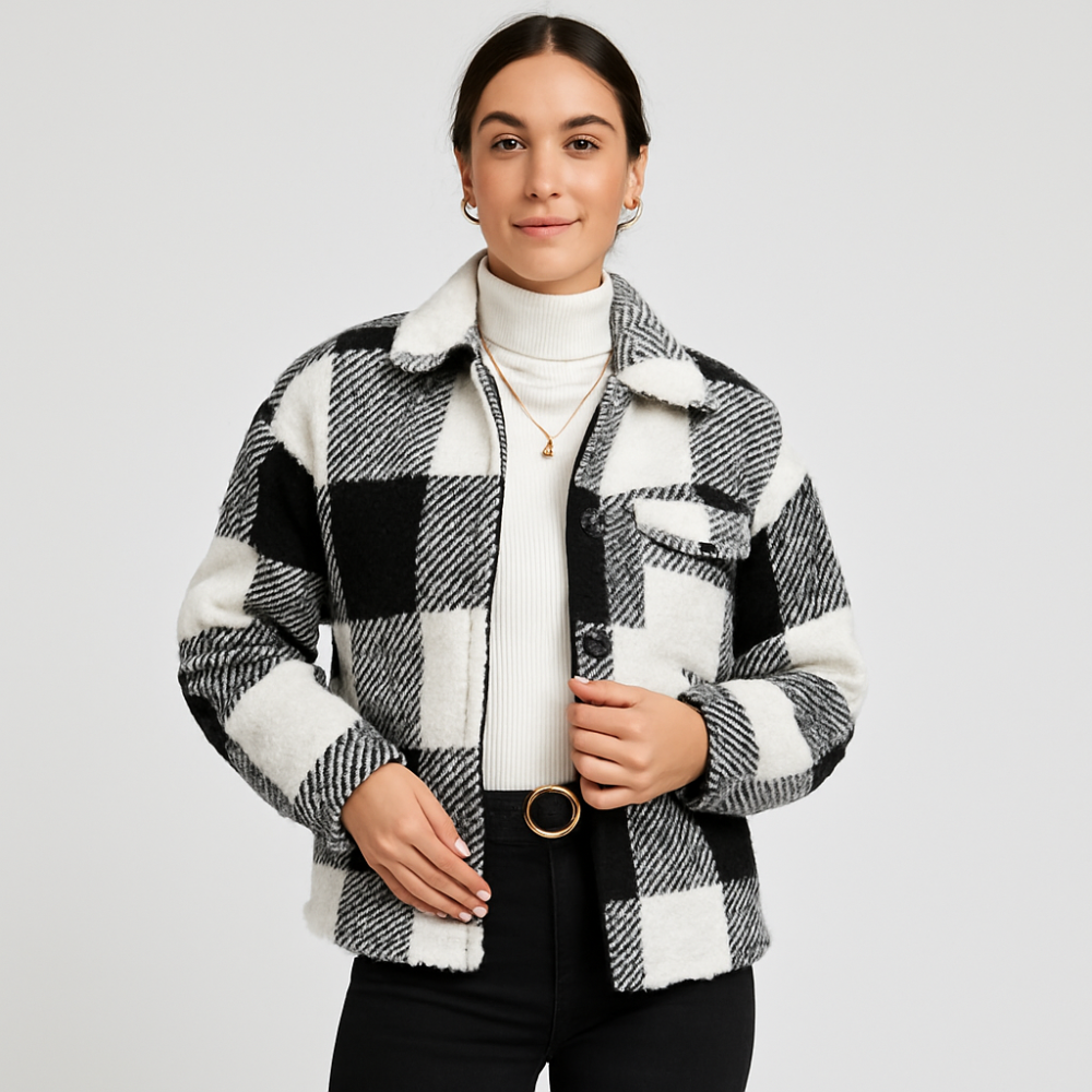 Lydia | Manteau d'hiver classique en tweed avec rangée de boutons