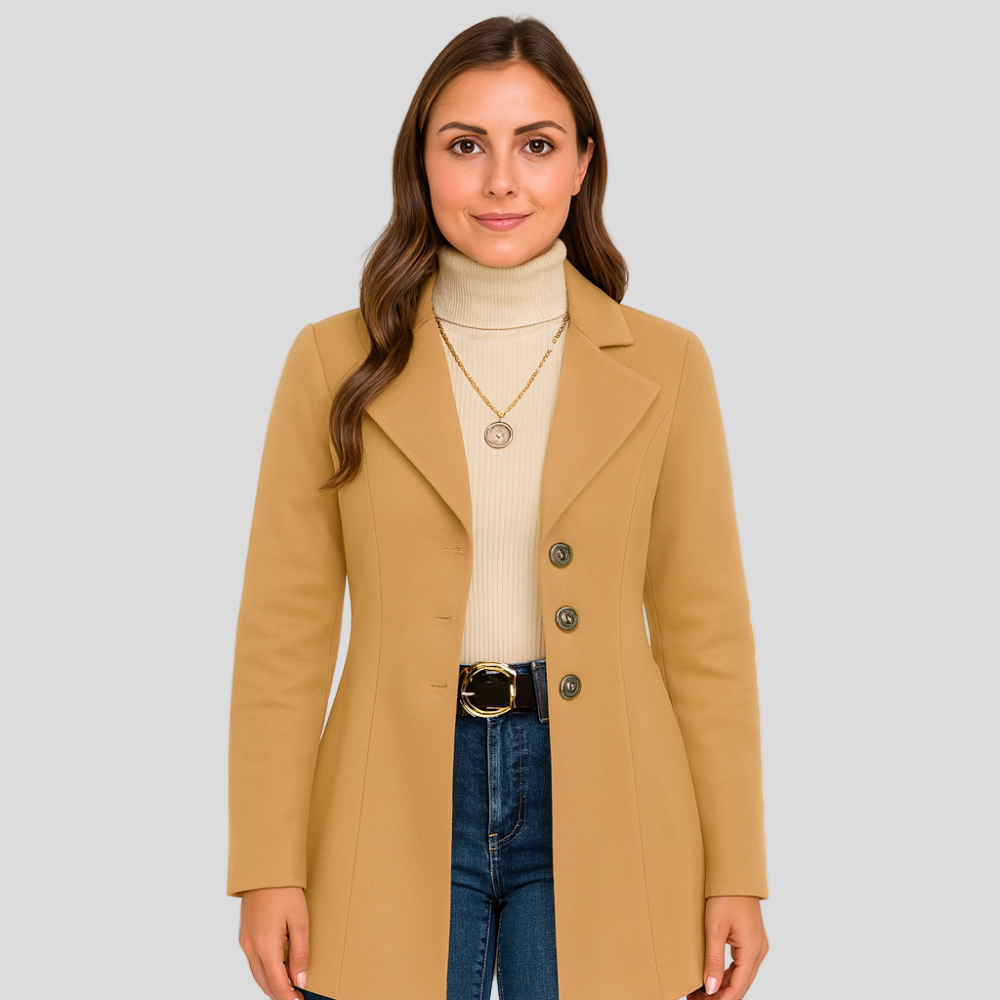Marlene | Manteau d'hiver pour dames avec fermeture à bouton et manches longues