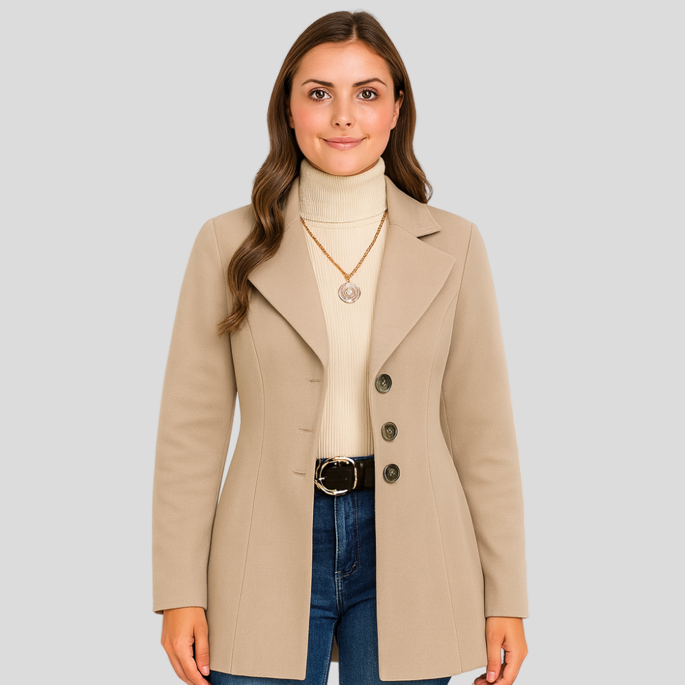Marlene | Manteau d'hiver pour dames avec fermeture à bouton et manches longues