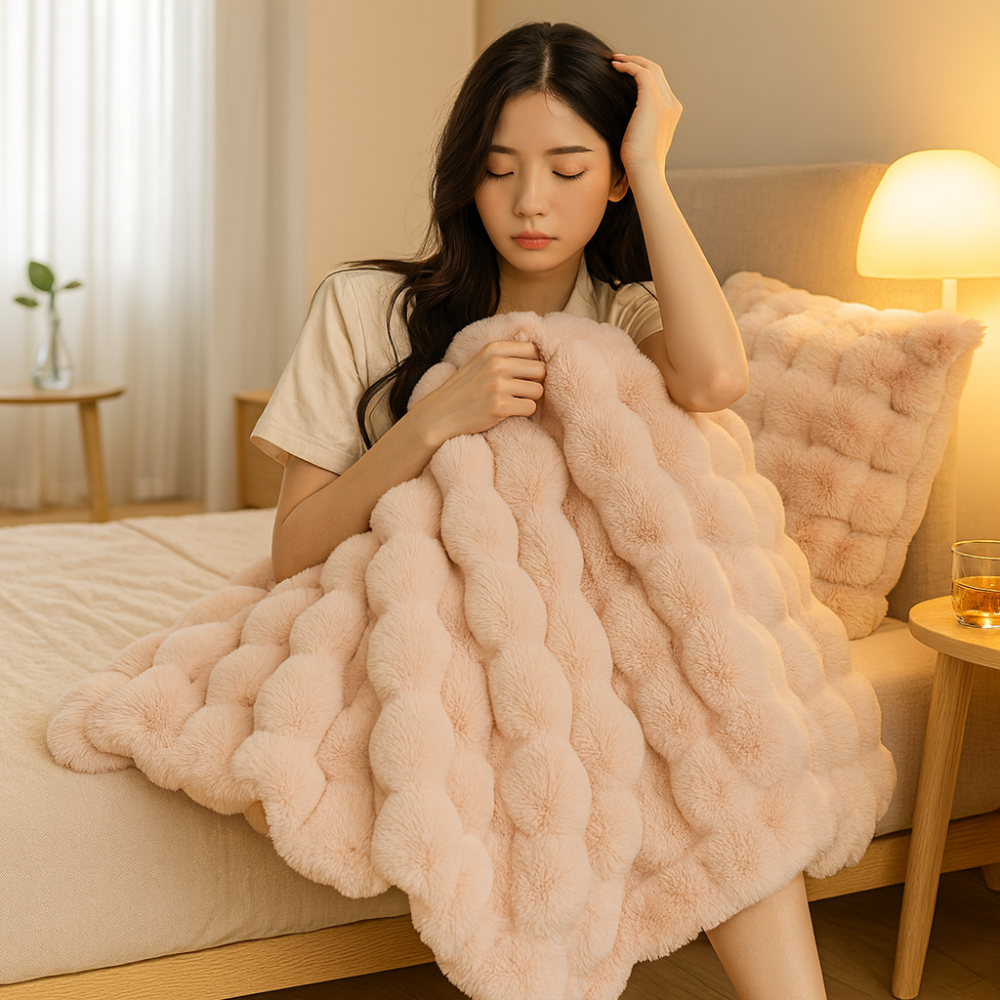 Sylvia | Couverture de luxe en peluche double épaisseur pour toute l'année