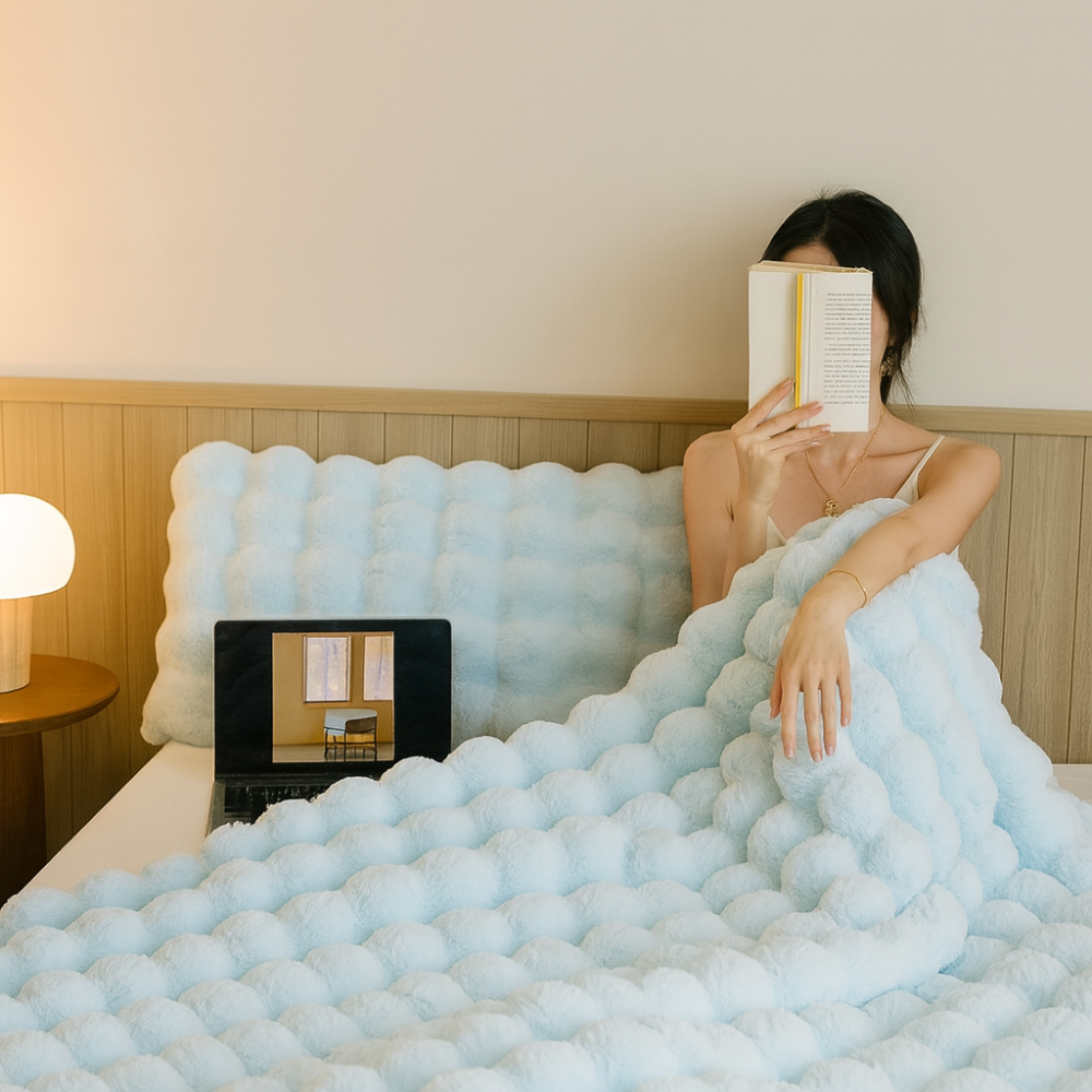 Sylvia | Couverture de luxe en peluche double épaisseur pour toute l'année