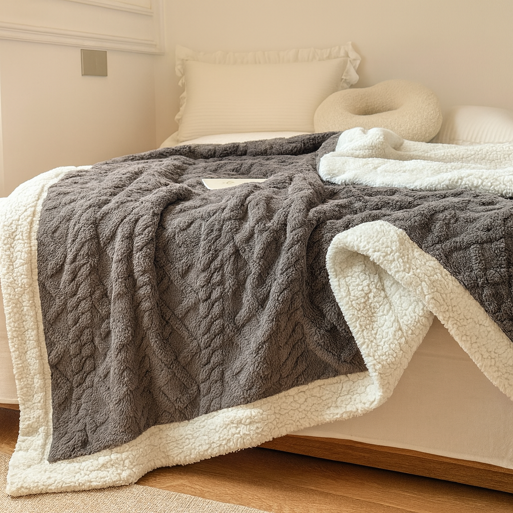 Couverture en polaire double face épaisse