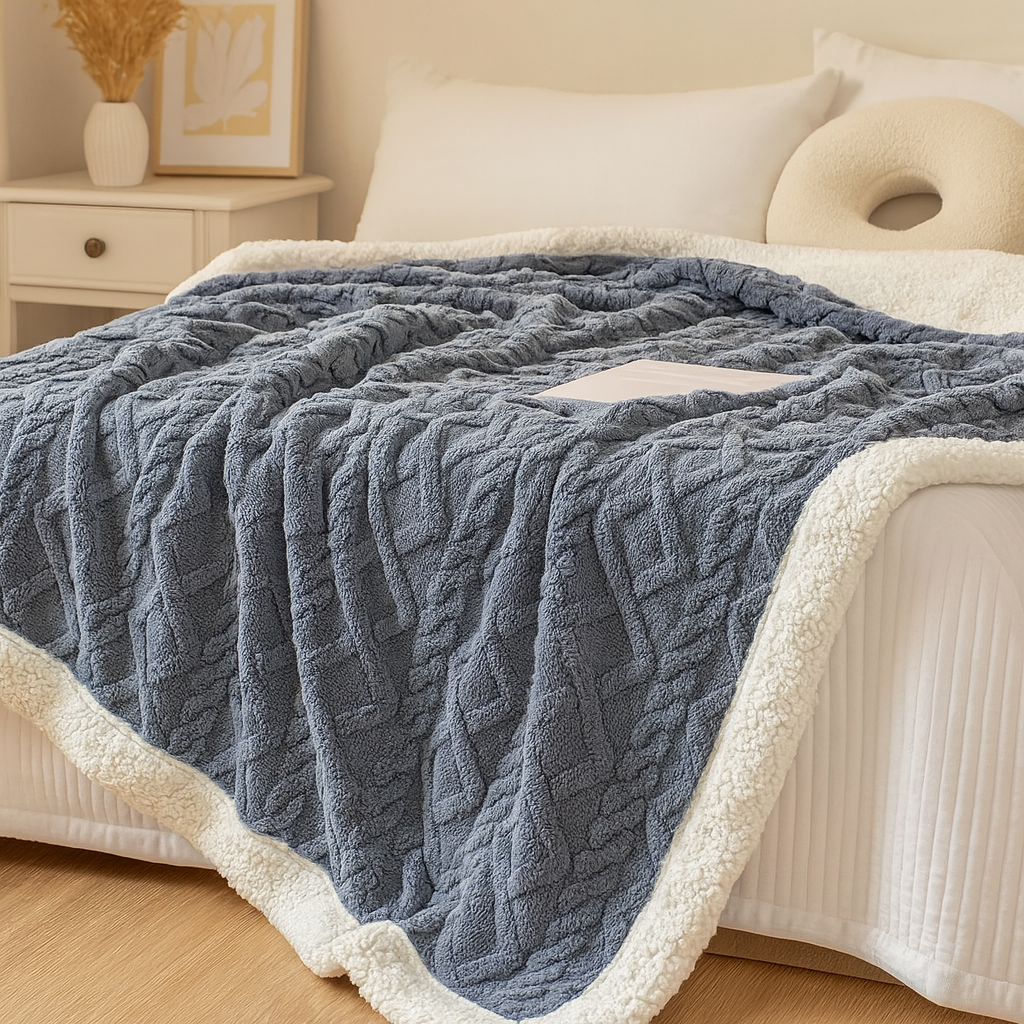 Couverture en polaire double face épaisse