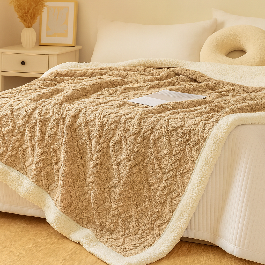 Couverture en polaire double face épaisse