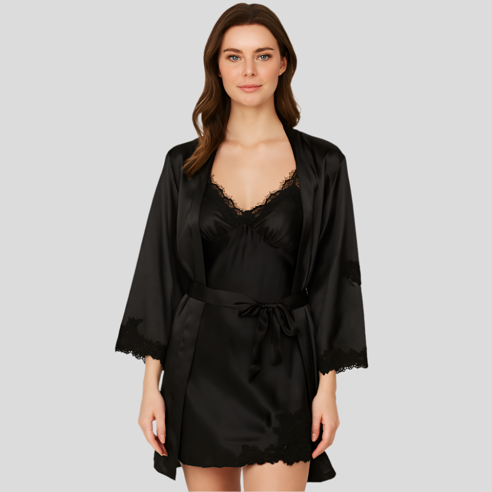 Ensemble de pyjama 5-en-1 élégant pour femmes – Ensemble de détente premium avec robe de chambre et pièces assorties