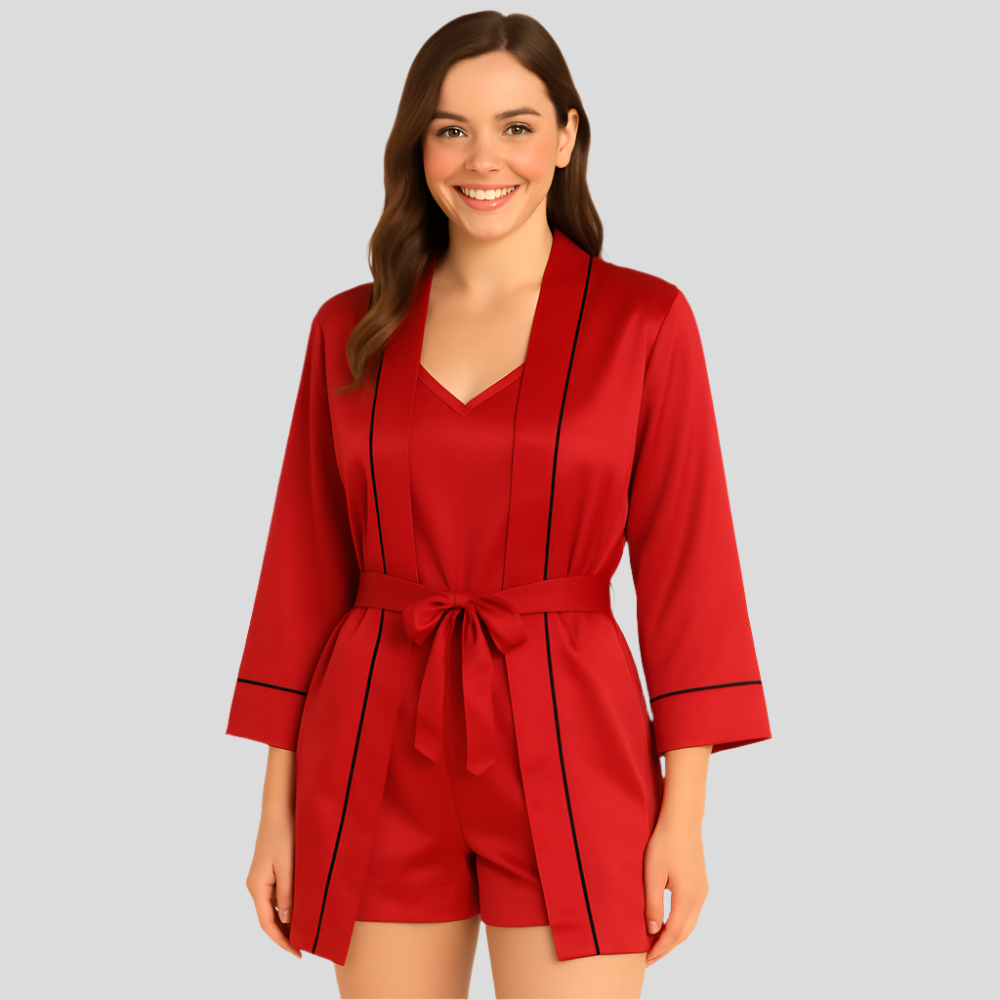 Ensemble Pyjama en Satin 3 pièces pour Damen