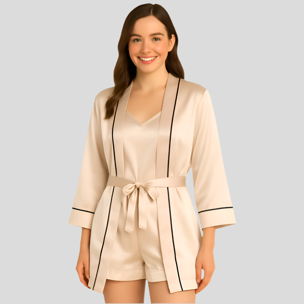 Ensemble Pyjama en Satin 3 pièces pour Damen