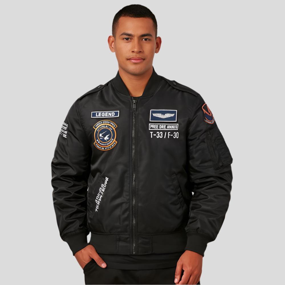 Veste bomber décontractée de pilote pour hommes