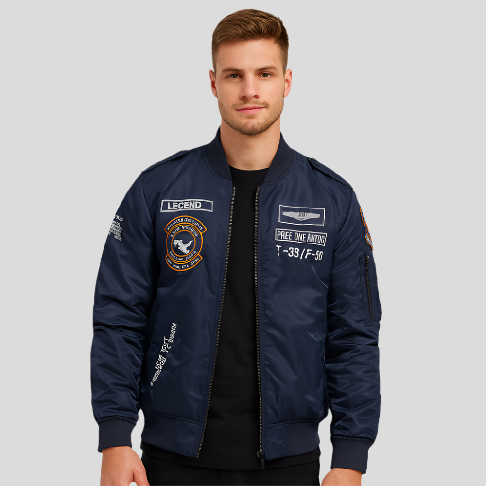 Veste bomber décontractée de pilote pour hommes