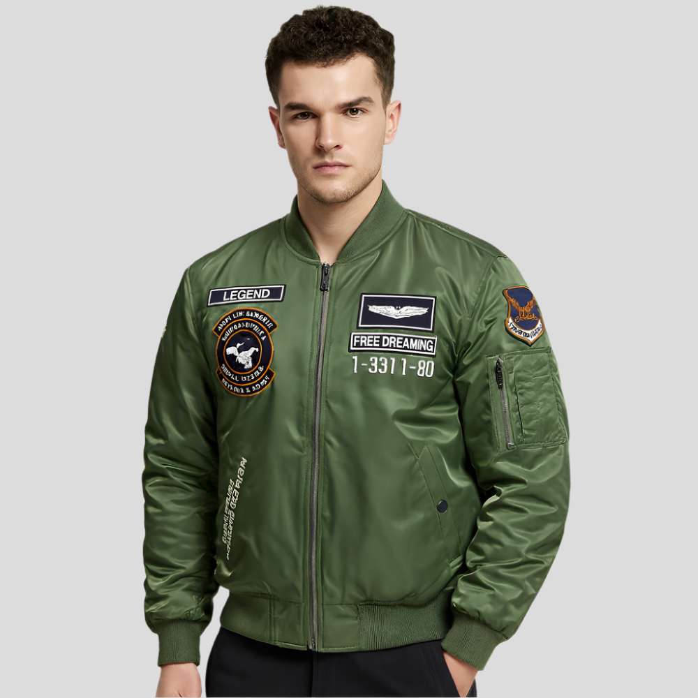 Veste bomber décontractée de pilote pour hommes