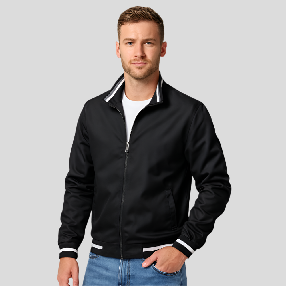 Veste bomber pour homme avec garniture à rayures