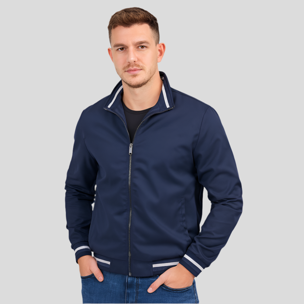 Veste bomber pour homme avec garniture à rayures