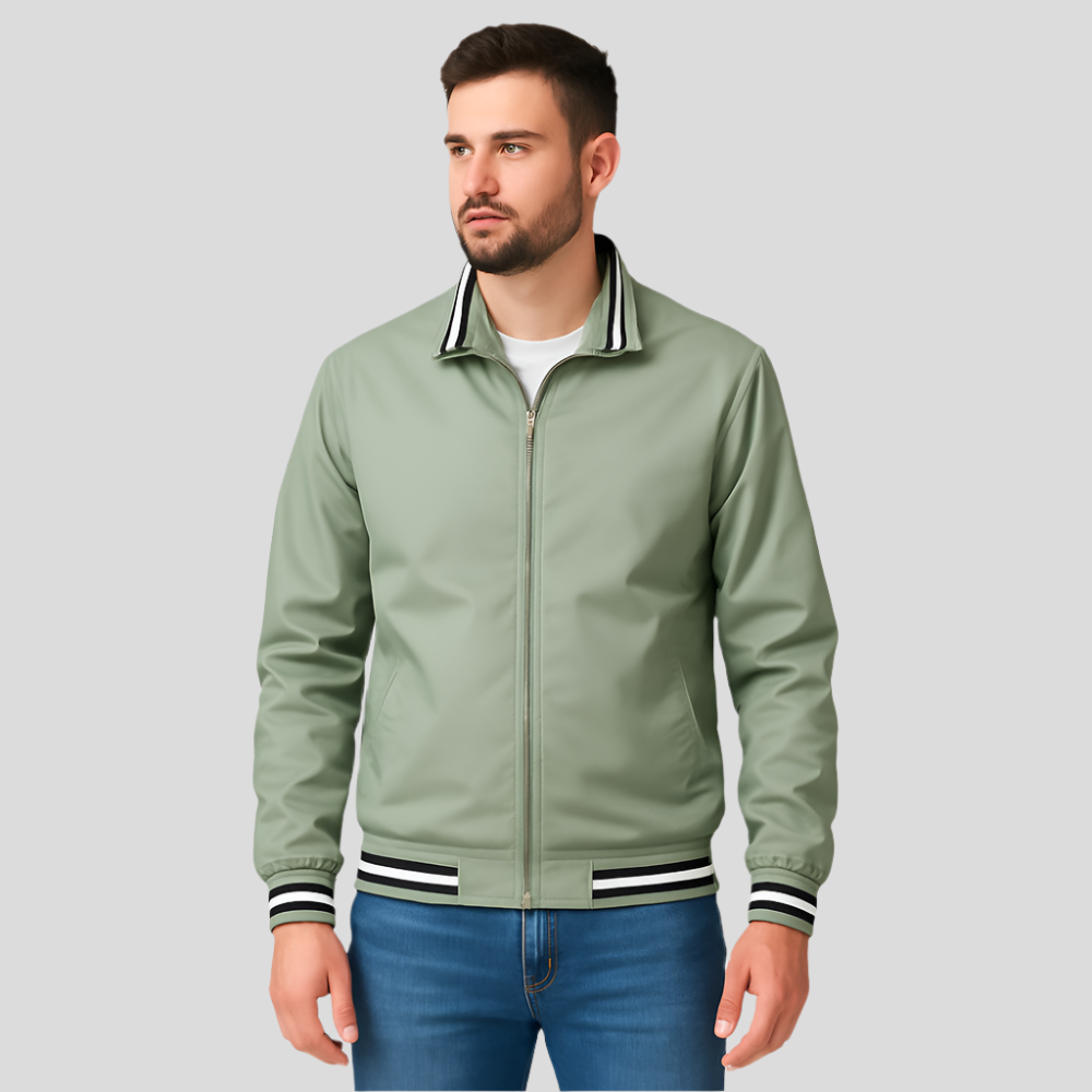 Veste bomber pour homme avec garniture à rayures