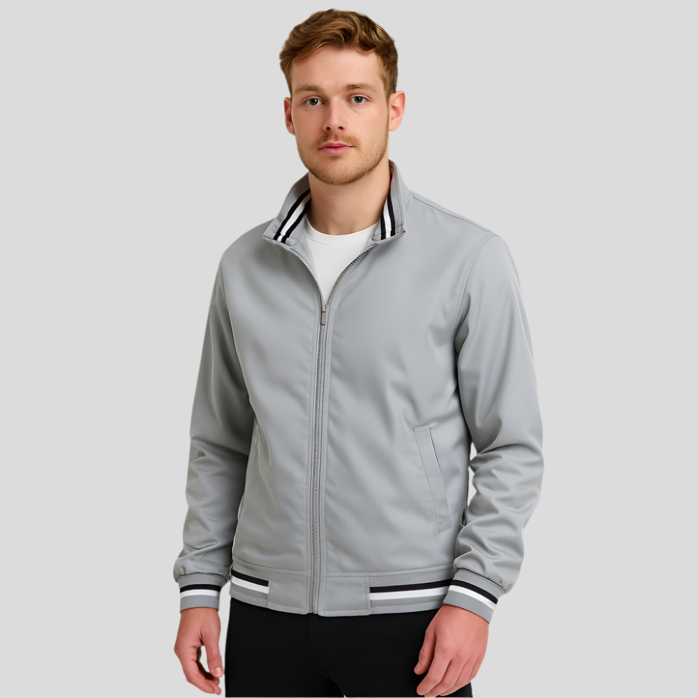 Veste bomber pour homme avec garniture à rayures