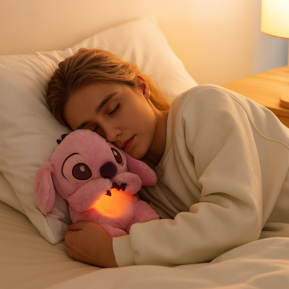 Compagnon en peluche Atmender – Sons apaisants, veilleuse et réduction du stress | Parfait pour enfants et adultes