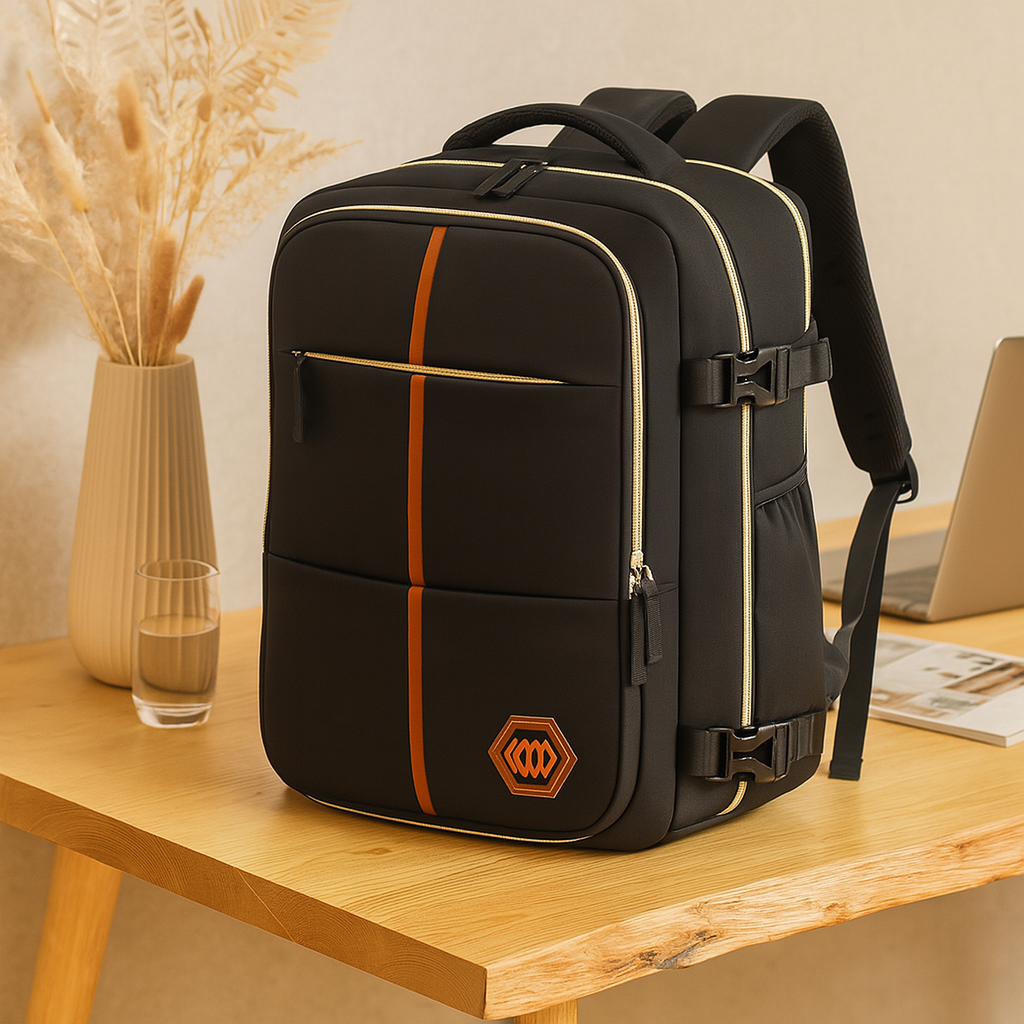 Sac de voyage – Uni, bandoulière ajustable, fermeture éclair, doublure en polyester