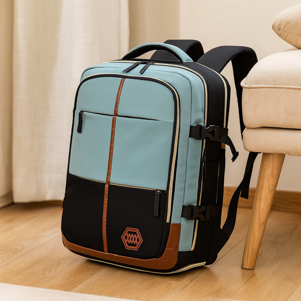 Sac de voyage – Uni, bandoulière ajustable, fermeture éclair, doublure en polyester