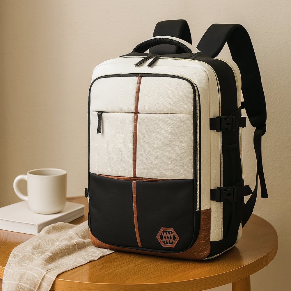 Sac de voyage – Uni, bandoulière ajustable, fermeture éclair, doublure en polyester