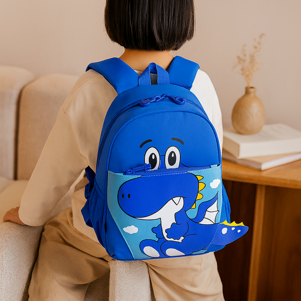 Sac à dos dinosaure mignon de style cartoon – Sac d'école léger et respirant pour enfants