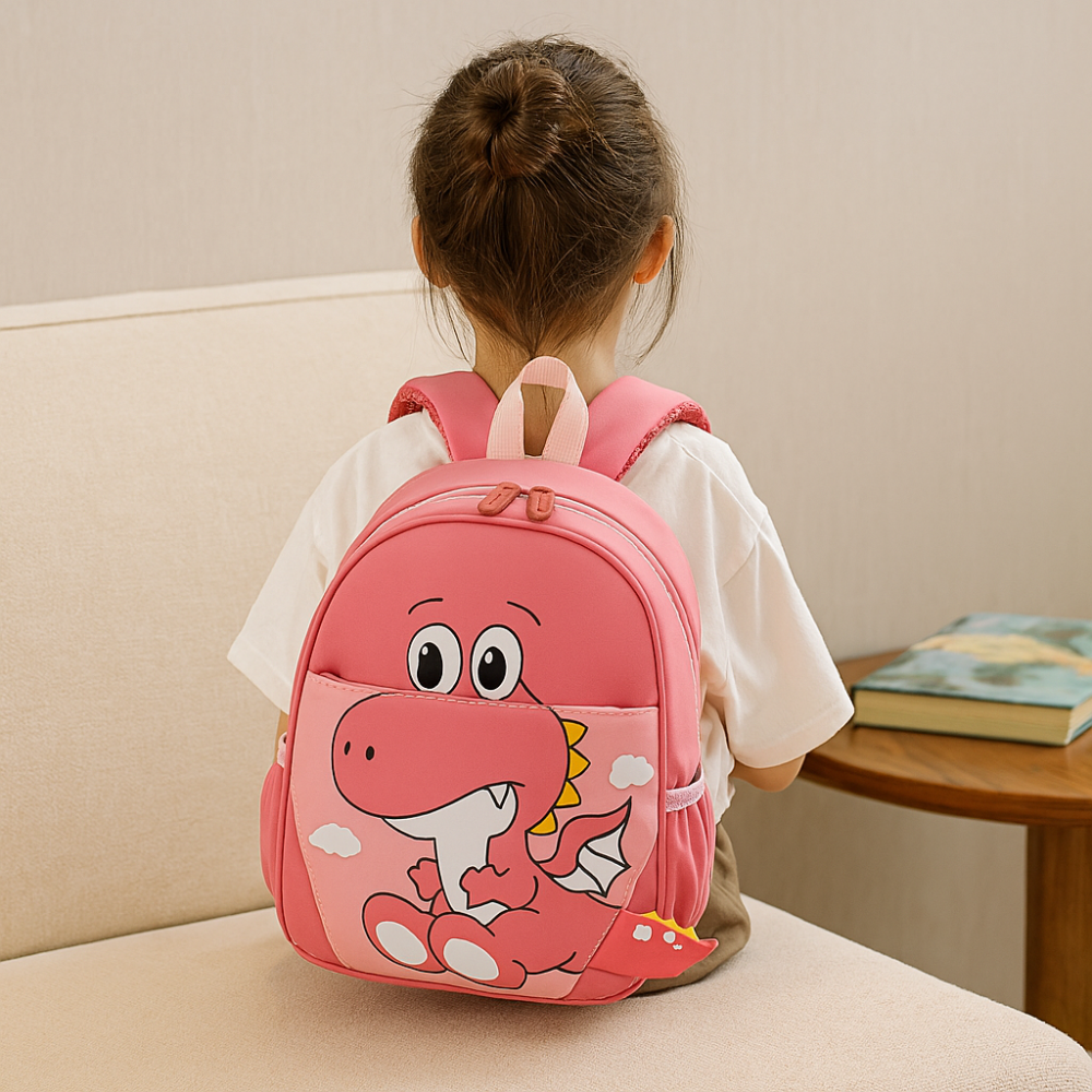 Sac à dos dinosaure mignon de style cartoon – Sac d'école léger et respirant pour enfants