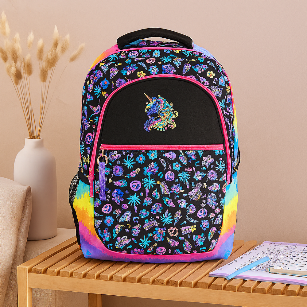 Sac à dos mignon avec chat cartoon et panda – sac d'école pour filles avec bretelles rembourrées