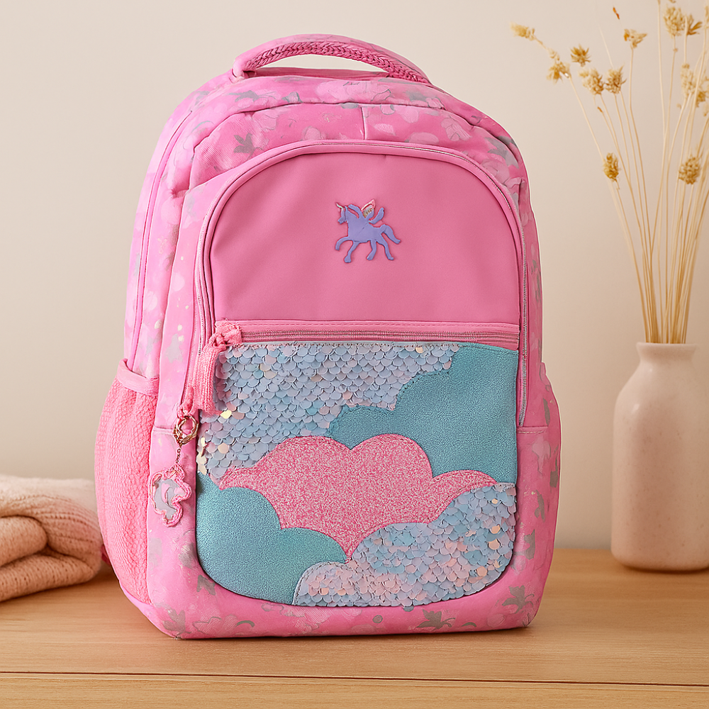 Sac à dos mignon avec chat cartoon et panda – sac d'école pour filles avec bretelles rembourrées