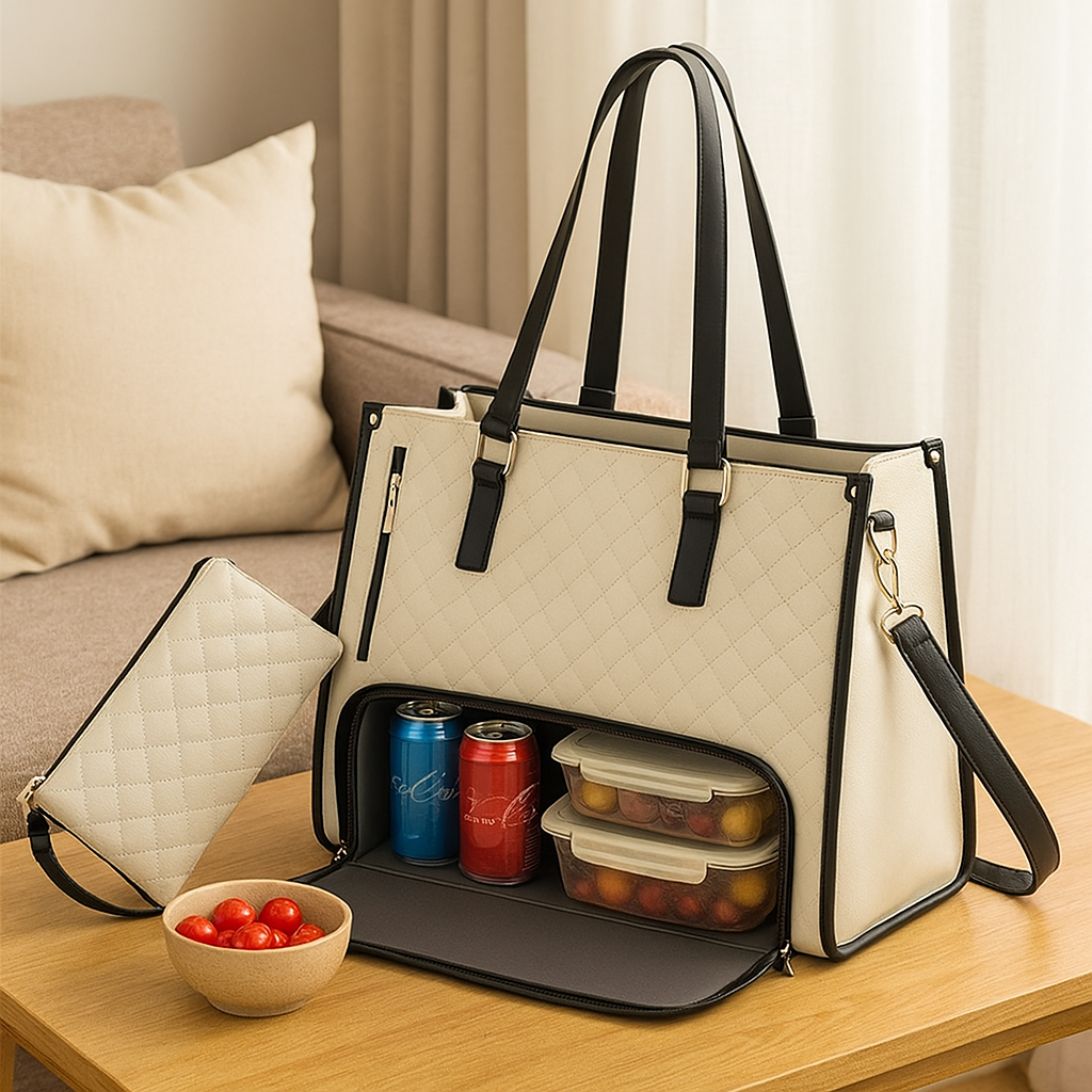 Sac à lunch et de voyage 2-en-1 isolé – Sac isotherme étanche avec poche de rangement