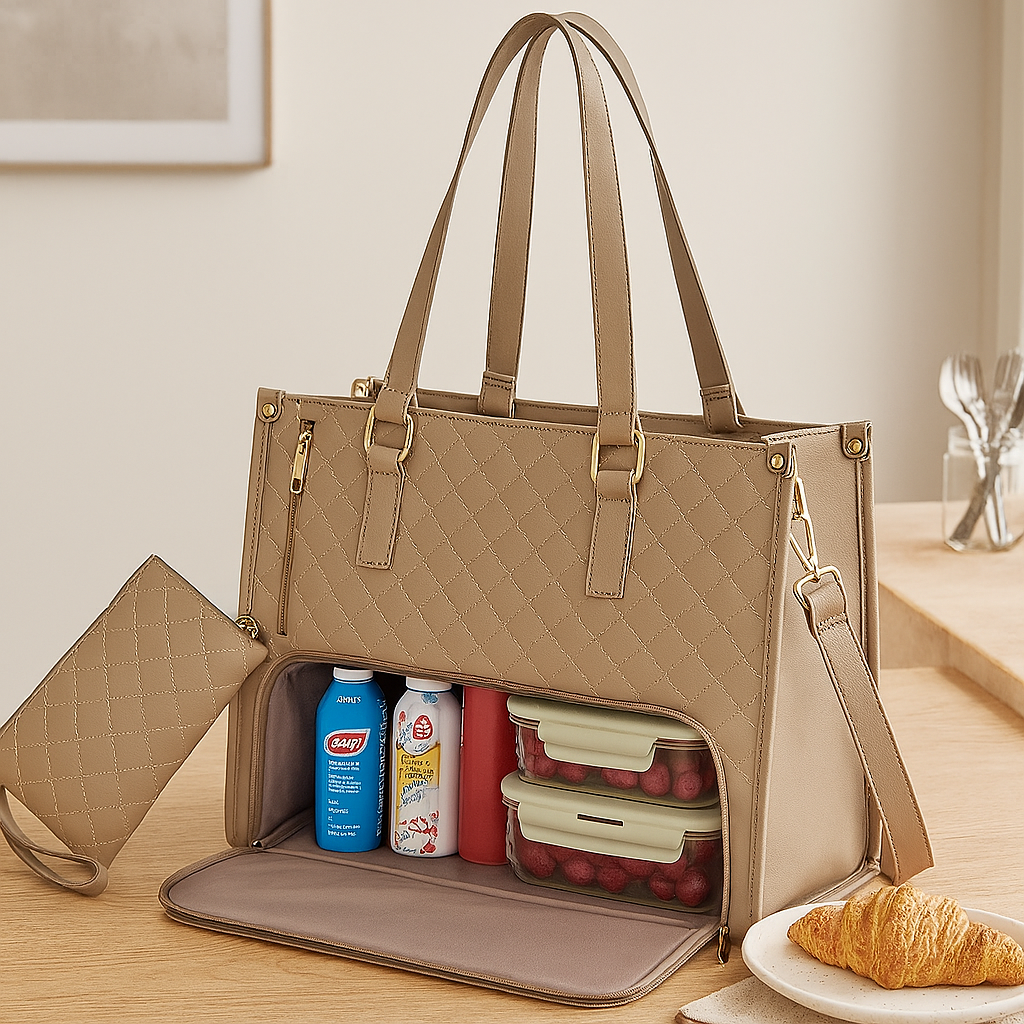 Sac à lunch et de voyage 2-en-1 isolé – Sac isotherme étanche avec poche de rangement