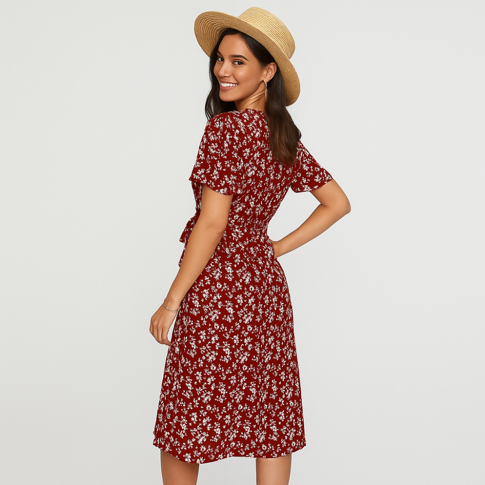 Robe mi-longue – Style bohème fleuri pour un confort au quotidien