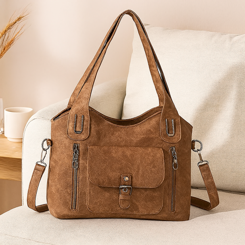 Sac bandoulière rétro – Aspect cuir avec bandoulière amovible