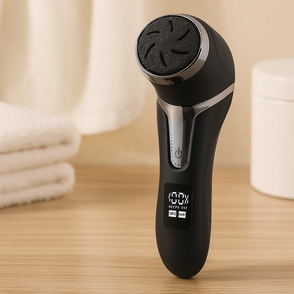 Dispositif rechargeable pour le soin des pieds – Exfoliant électrique portable pour les callosités & kit de pédicure pour des pieds lisses