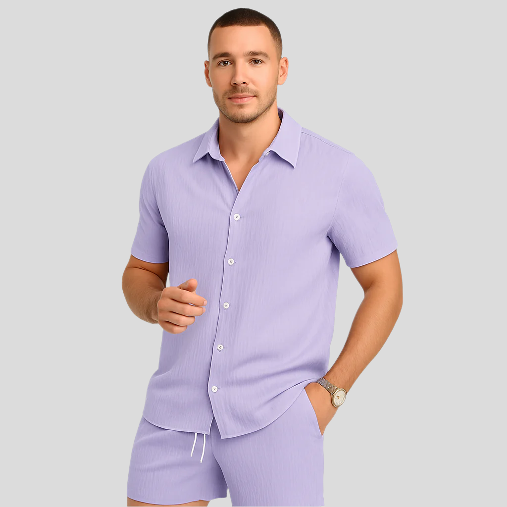 Ensemble d'été pour hommes en deux pièces – T-shirt à manches courtes décontracté etShorts assortis