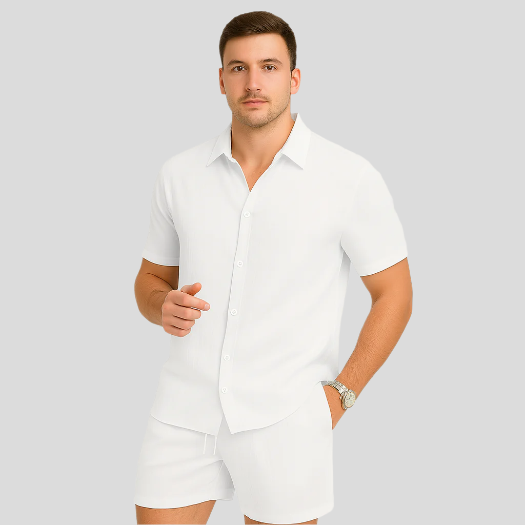 Ensemble d'été pour hommes en deux pièces – T-shirt à manches courtes décontracté etShorts assortis