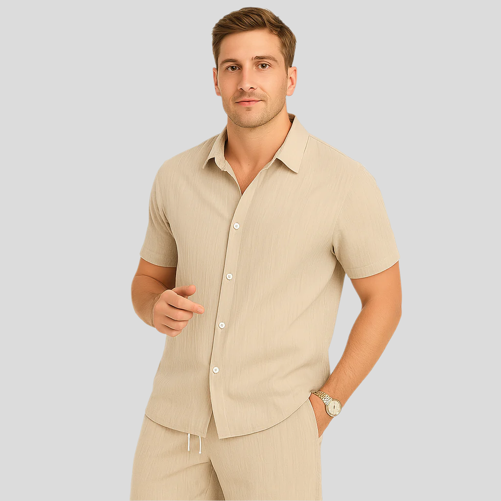 Ensemble d'été pour hommes en deux pièces – T-shirt à manches courtes décontracté etShorts assortis