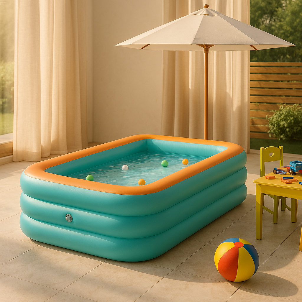 Grand piscine familiale gonflable – Piscine de jardin gonflable résistante pour plaisir estival